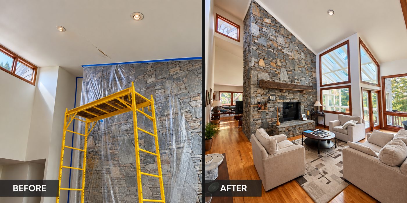 Interior renovation before and after by IDL Construction, Mars Hill NC