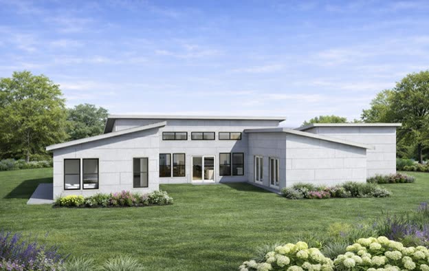 Crossline House — rear exterior rendering